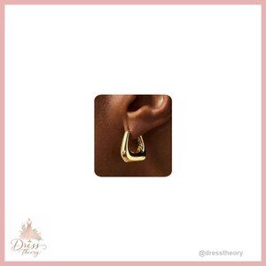 14K Gold Plated Hoop Earrings Dainty Minimalist Small Hypoallergenic Gift